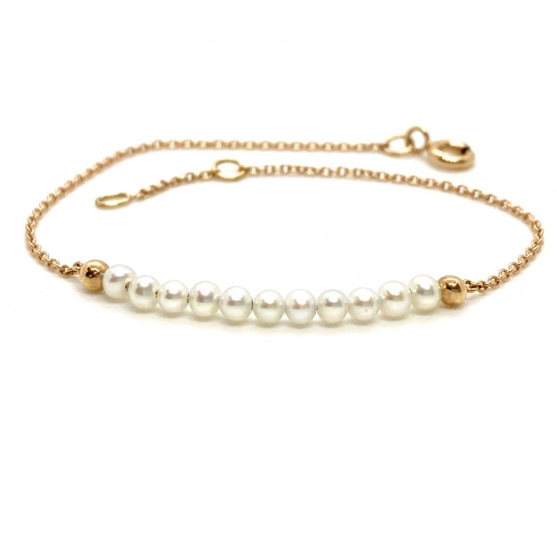 Pearl bar chain bracelet