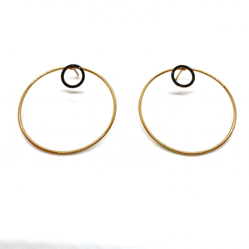 double hoop black diamond earrings