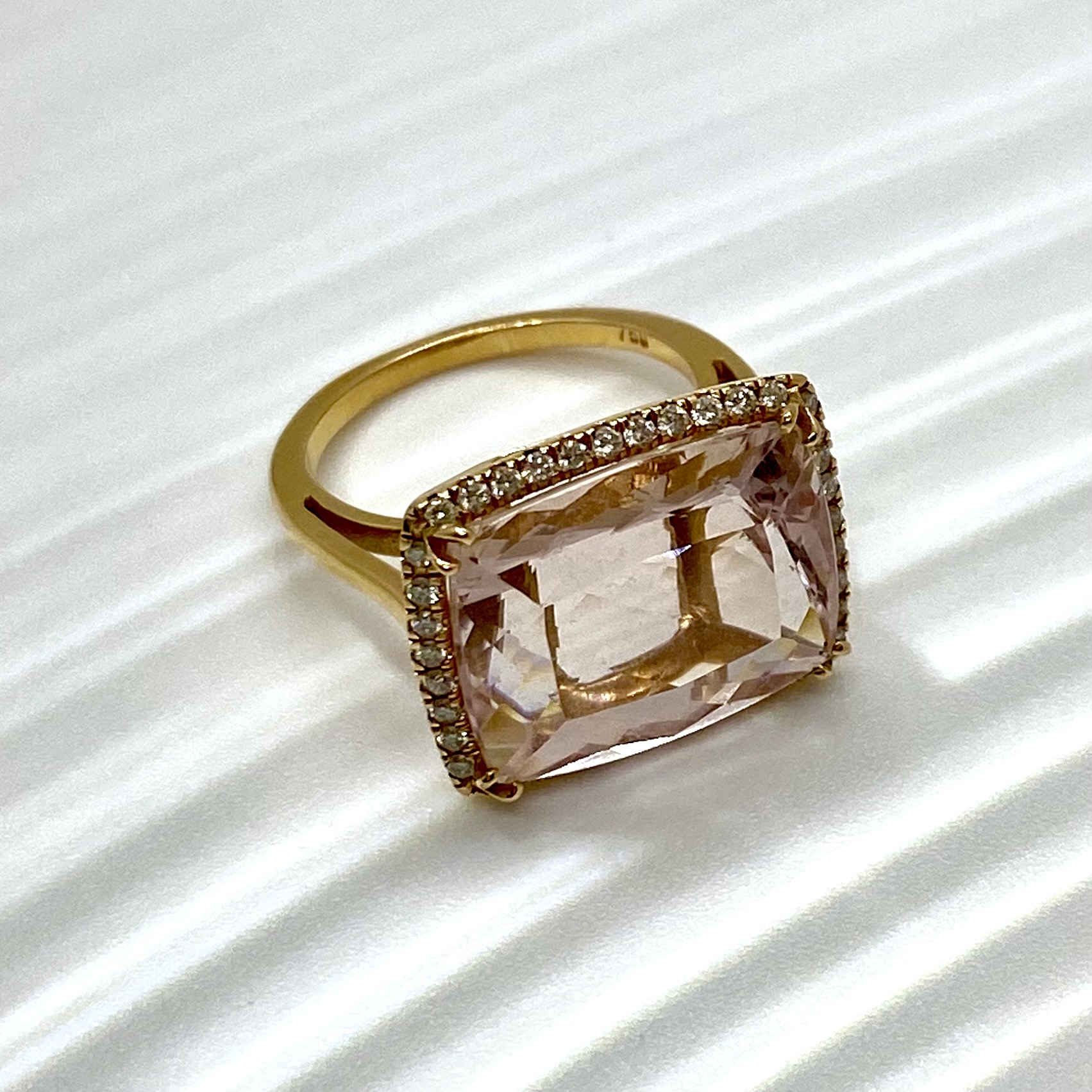 simple solitaire ring rose gold morganite
