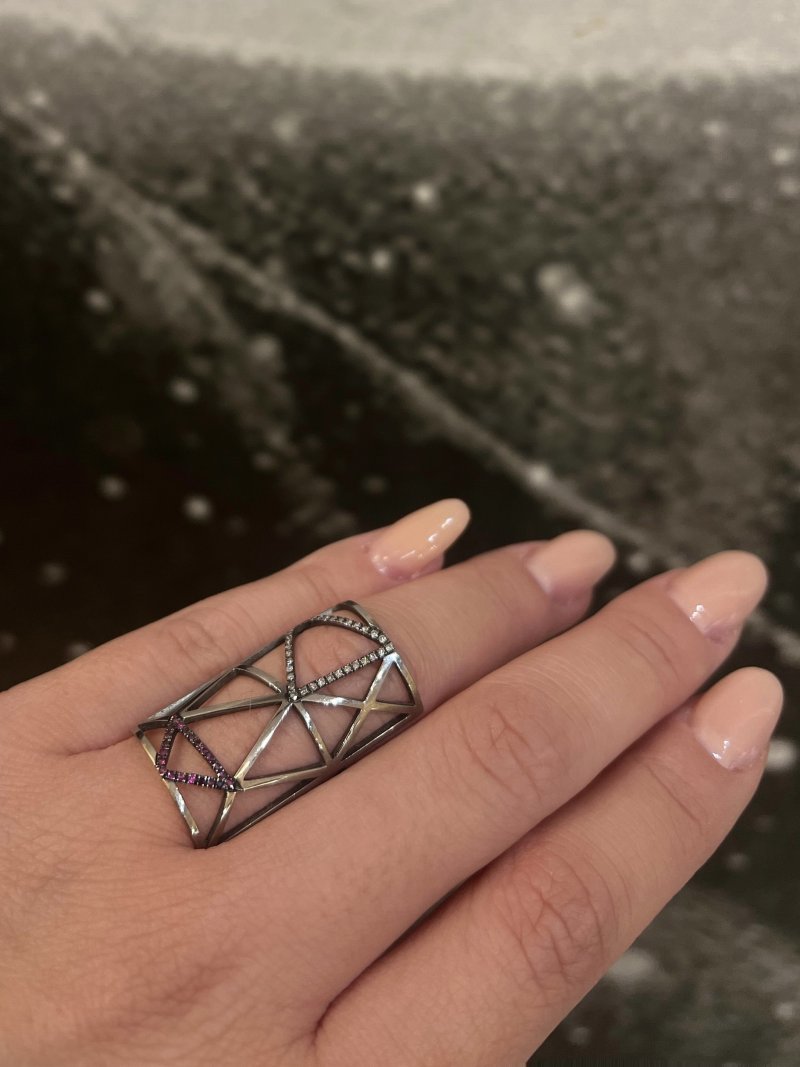 geometric diamond ring