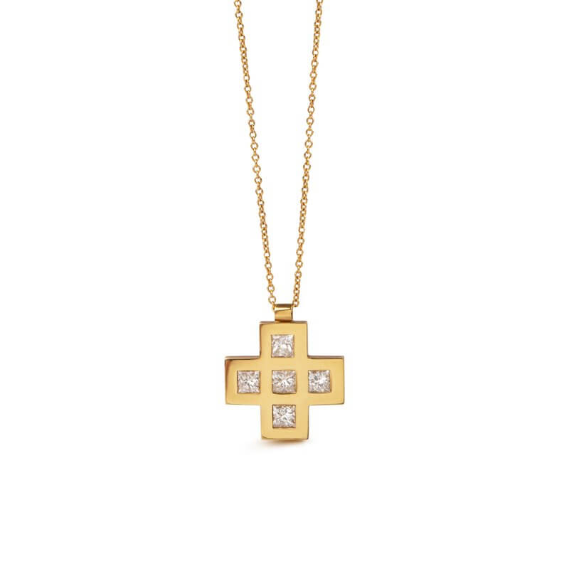 Square princess diamond cross
