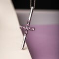 Pink sapphire minimal cross