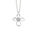 Aqua and diamond cross pendant
