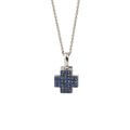Blue sapphire square cross