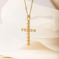 11 diamonds orthodox gold cross