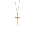 Heart tourmaline cross pendant