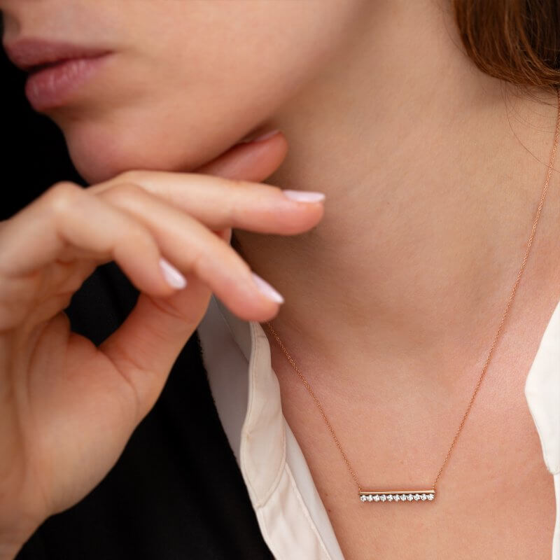 11 diamond bar necklace