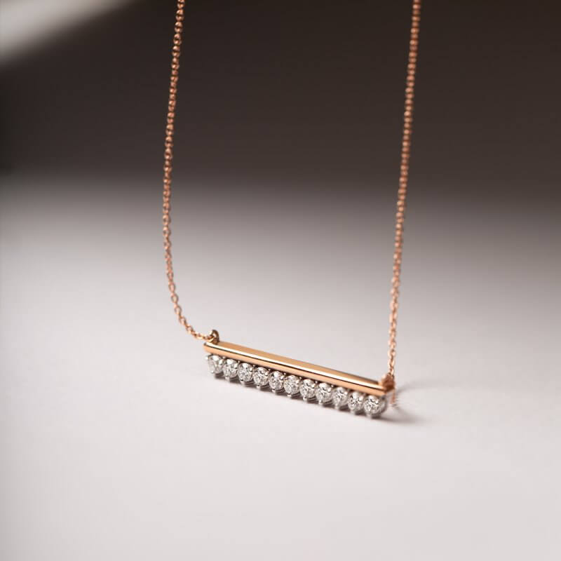 11 diamond bar necklace