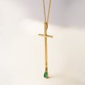 Emerald fine golden long cross