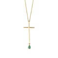 Emerald fine golden long cross