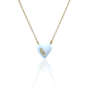 white enamel heart pendant