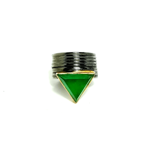 triangle green jade ring