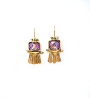 dangling purple earrings