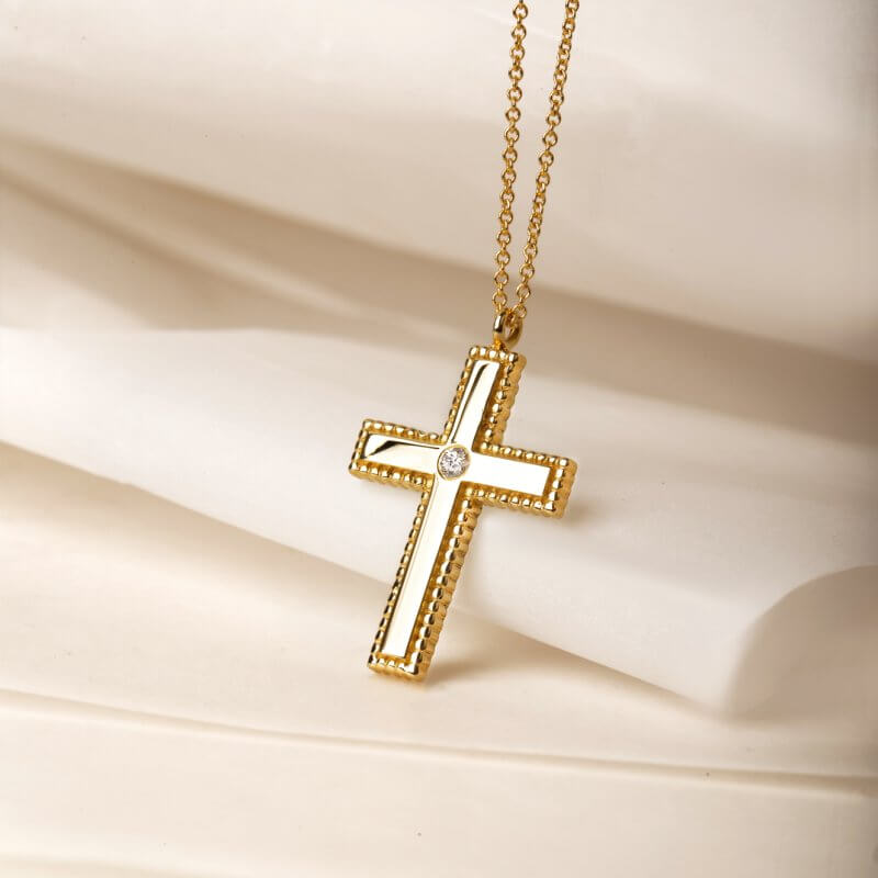 Baptism cross necklace
