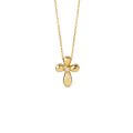 Curved gold cross with a diamond