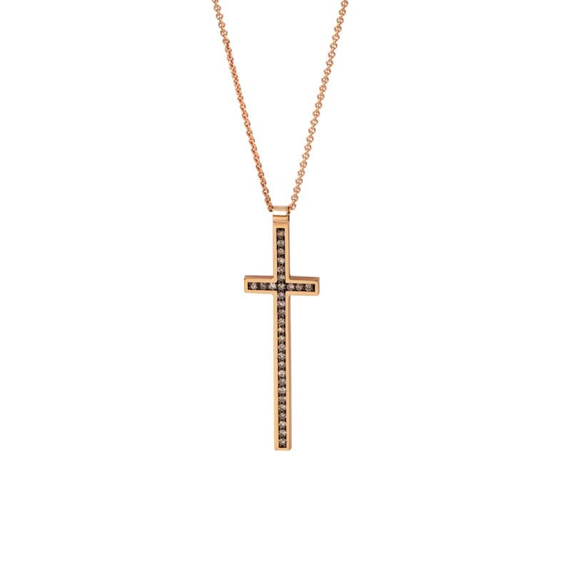 Long champagne diamond cross