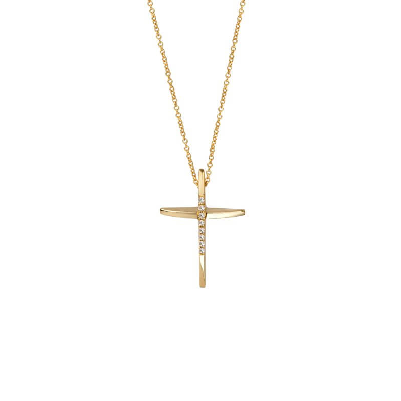White diamond cross necklace