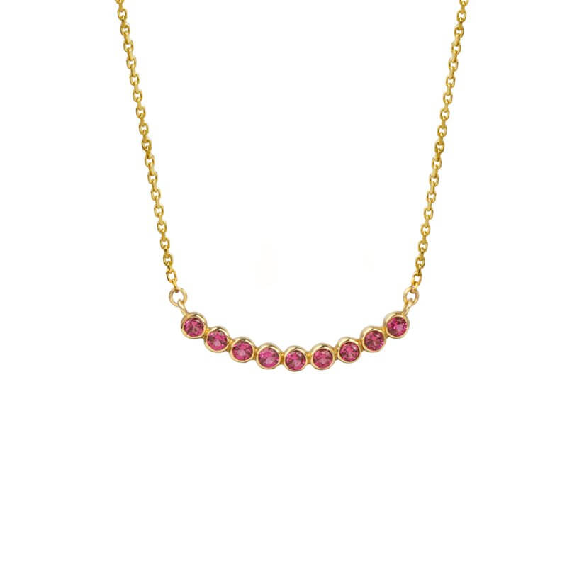 Pink topaz line pendant