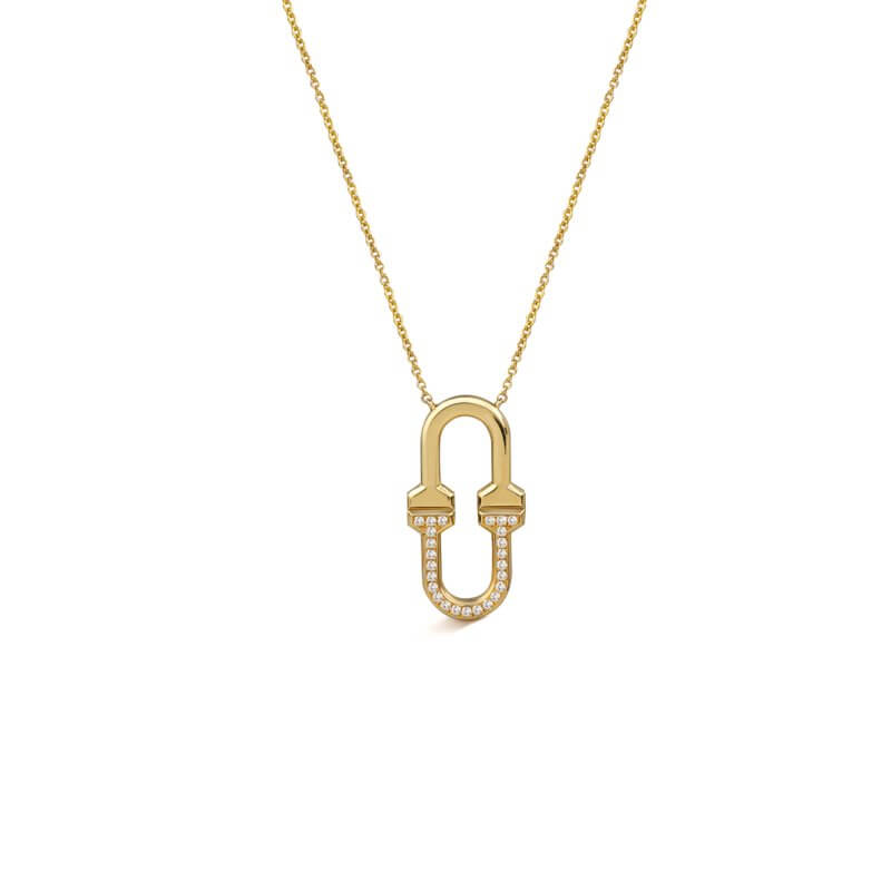 Unisex chain necklace with diamonds