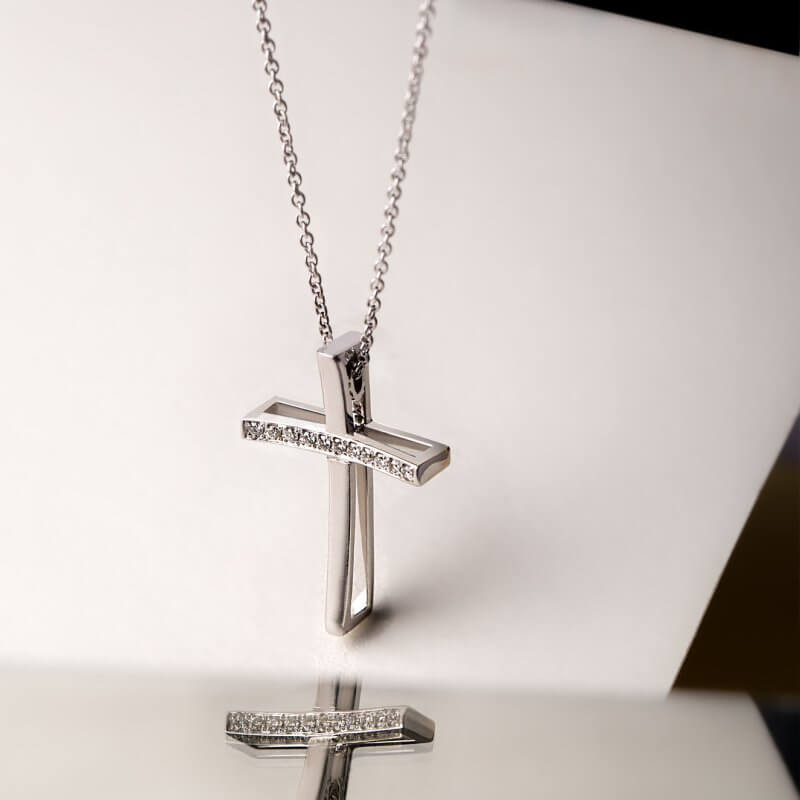 Diamond cross necklace