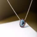 London blue topaz necklace with sapphires