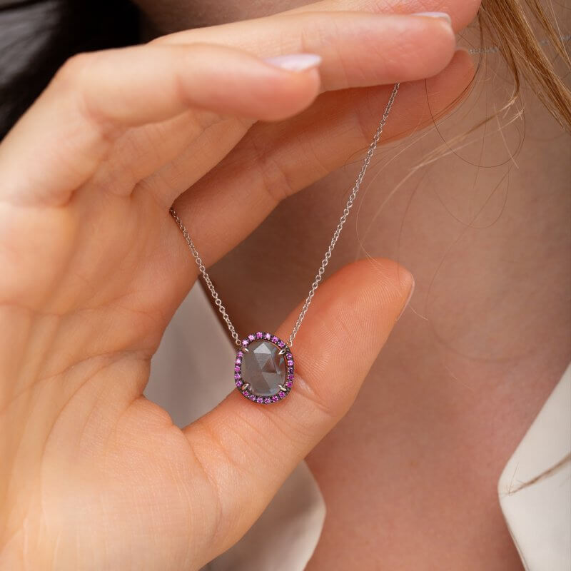 London blue topaz necklace with sapphires