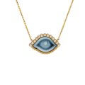 Eye engraved agate necklace