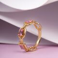 Chain ring with pink sapphires and diamonds